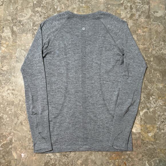 Lululemon Swiftly Tech Shirt Women's Size 8 Grey Long Sleeve Thumholes Gym - Picture 6 of 9